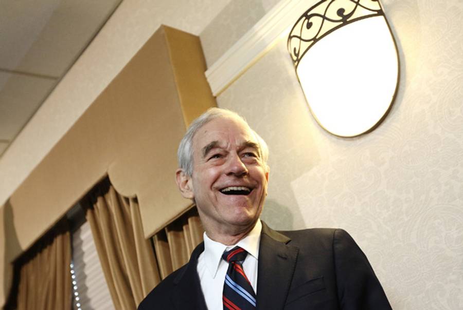 Rep. Ron Paul yesterday in Iowa.(Win McNamee/Getty Images)