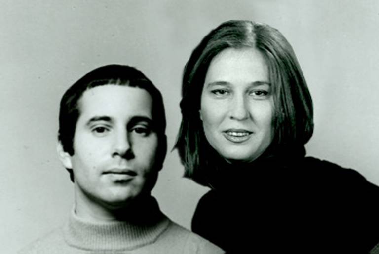 Paul Simon (L) and his longtime partner Tzipi Livni (R).(Ye Olde Tablet Magazine Photoshoppe)
