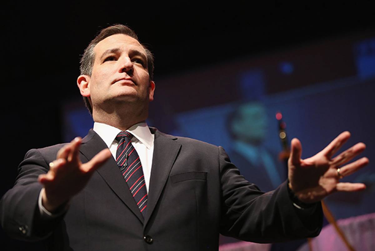 Ted Cruz speaks at the Iowa Faith and Freedom Coalition 2015 Spring Kickoff on April 25, 2015. (Scott Olson/Getty Images )