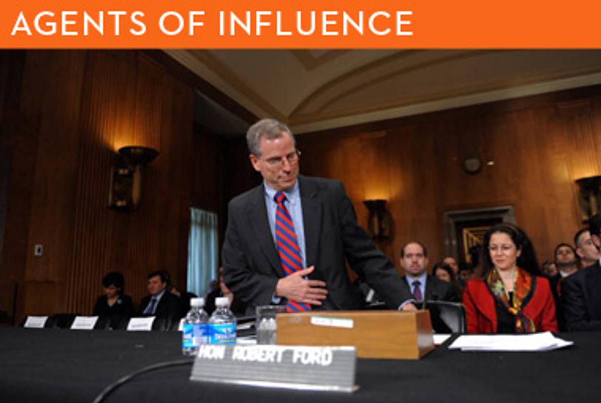 Robert Ford at a hearing on his nomination to be ambassador to Syria last month.(Jewel Samad/AFP/Getty Images)