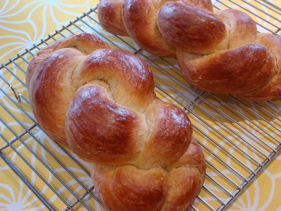 Challah from the oven