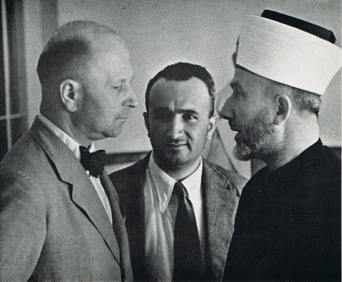 From left, Fritz Grobba, Uthman Kamal Haddad, Amin al-Husseini