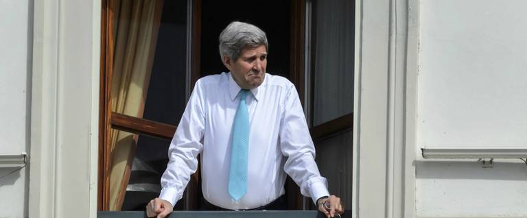 John Kerry at the Beau-Rivage Palace hotel in Lausanne, Switzerland, April 1, 2015. 