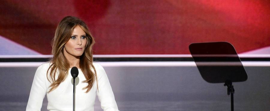 Melania Trump addresses delegates on the first day of the Republican National Convention at Quicken Loans Arena in Cleveland, Ohio, July 18, 2016. 
