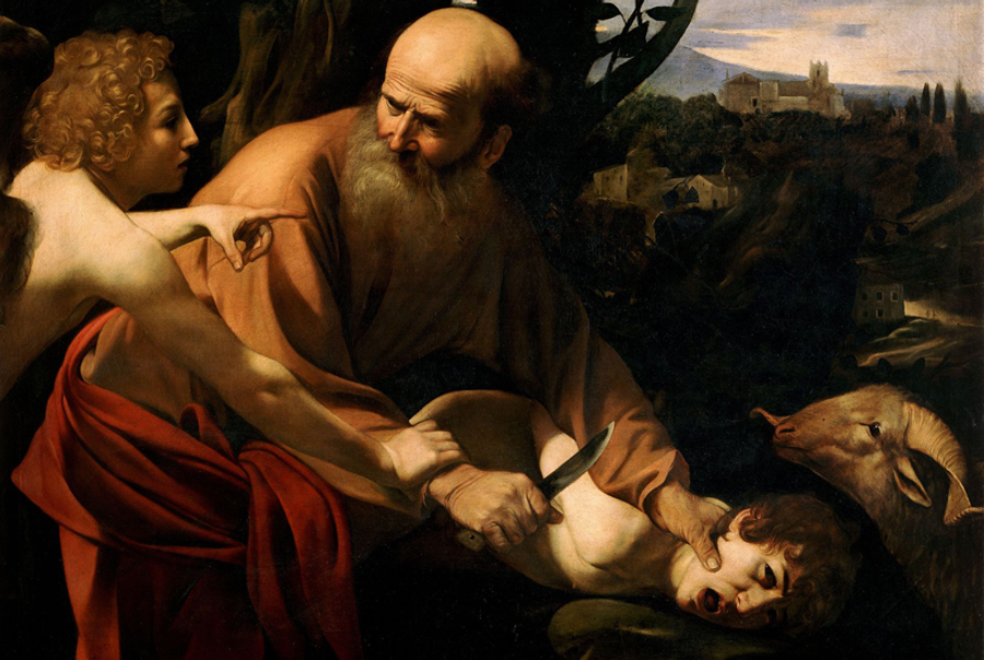 "The Sacrifice of Isaac" by Caravaggio.(Uffizi Gallery)