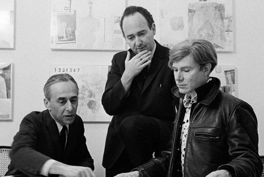 From left: Leo Castelli; Ivan Karp; Andy Warhol.(Sam Falk/NYT)