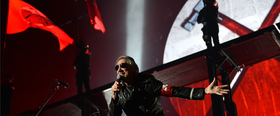 Musician Roger Waters performs at Yankee Stadium on July 6, 2012 in New York City.