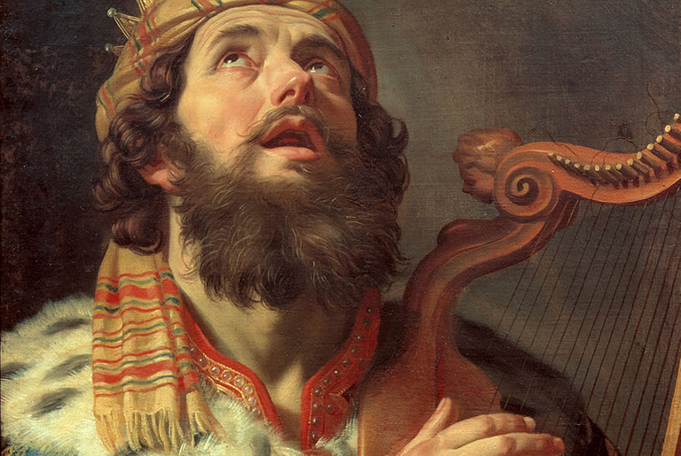 'King David Playing the Harp'(Gerard van Honthorst)