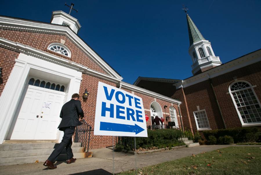 Voters turn out to cast their ballots for the midterm election on November 4, 2014 in Decatur, Georgia. (Jessica McGowan/Getty Images)