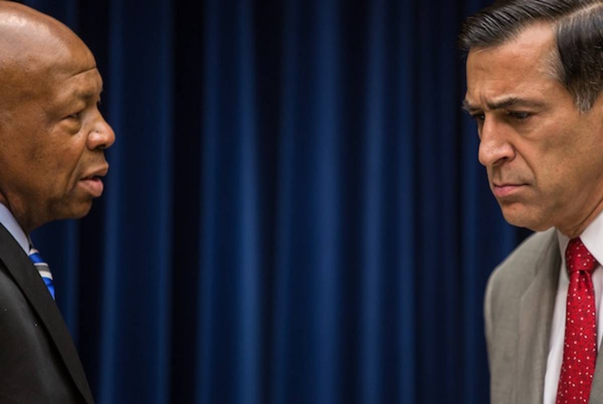 Representatives Elijah Cummings (D) and Darrell Issa (R) at the House Panel on the Benghazi Attack(Getty)