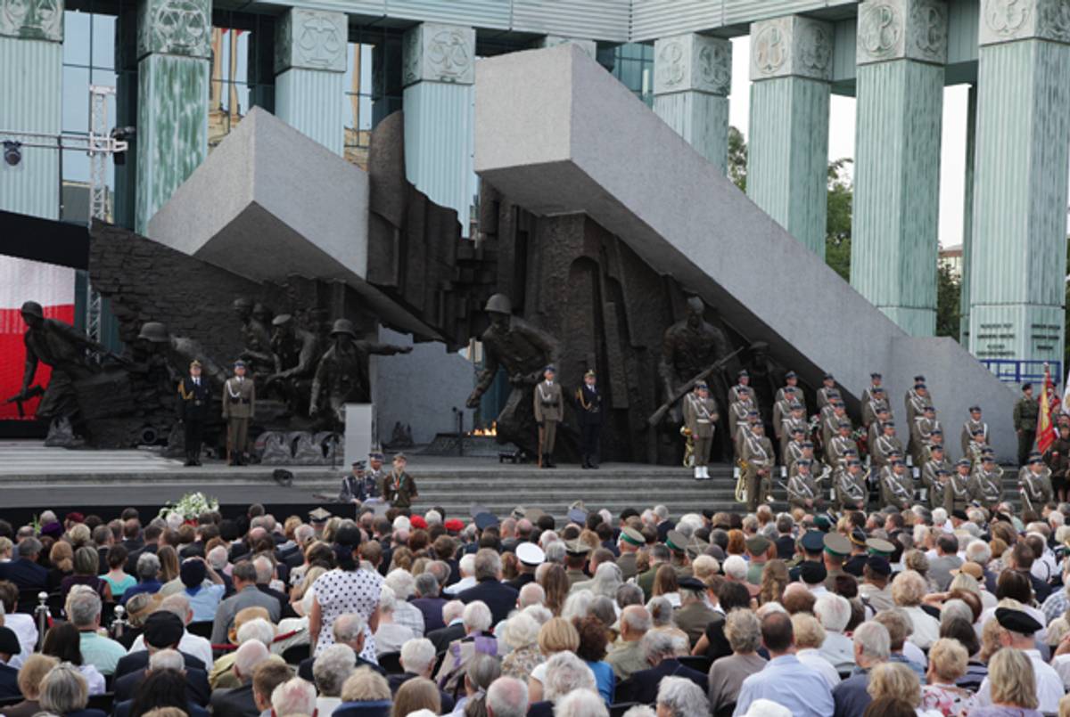 Warsaw Rising Monument during a commemoration ceremony. (Image by the author)