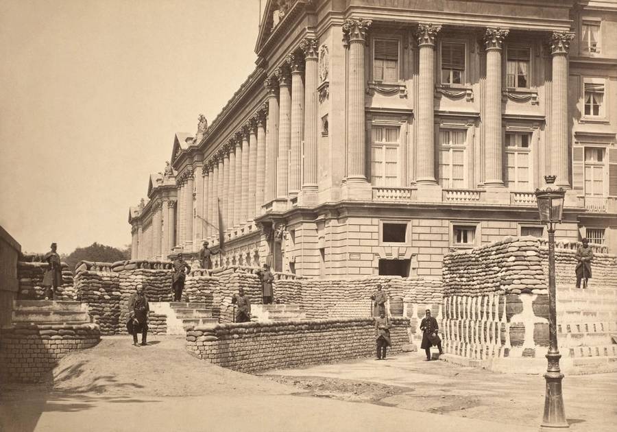 Barricades during the Paris Commune, near the Place de la Concorde, 1871