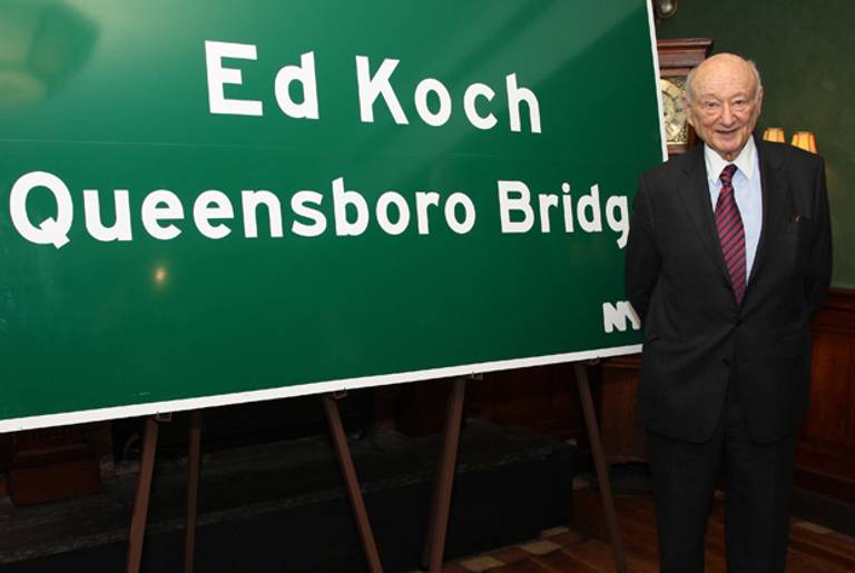 Ed Koch at the coronation of his bridge.(JP Yim/Getty Images)