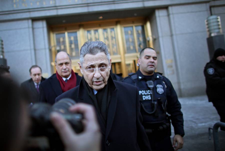 New York State Assembly Speaker Sheldon Silver walks out of the Federal Courthouse after his arraignment on January 22, 2015 in New York City. (Yana Paskova/Getty Images)