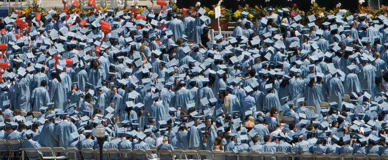 Graduation ceremonies at Columbia University in New York City in 2009. 