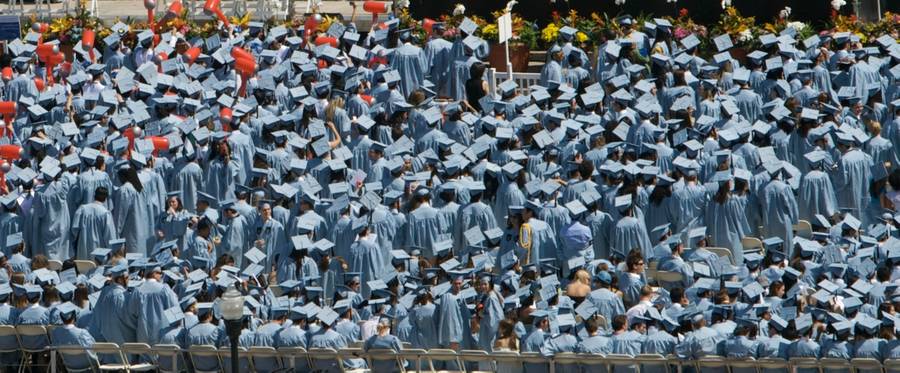 Graduation ceremonies at Columbia University in New York City in 2009. 