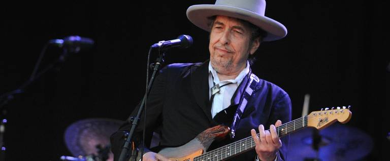 Bob Dylan performs during the Vieilles Charrues music festival in Carhaix-Plouguer, France, July 22, 2012. 