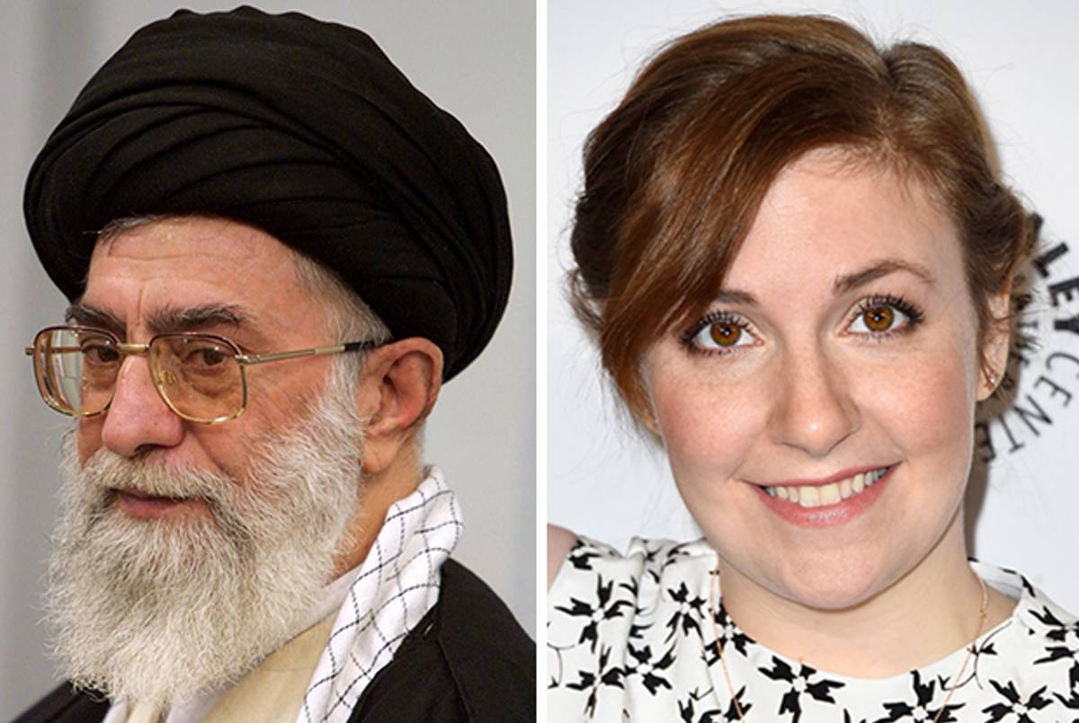 Ayatollah Ali Khamenei; Lena Dunham. (Atta Kenare/AFP/Getty Images; Frazer Harrison/Getty Images)
