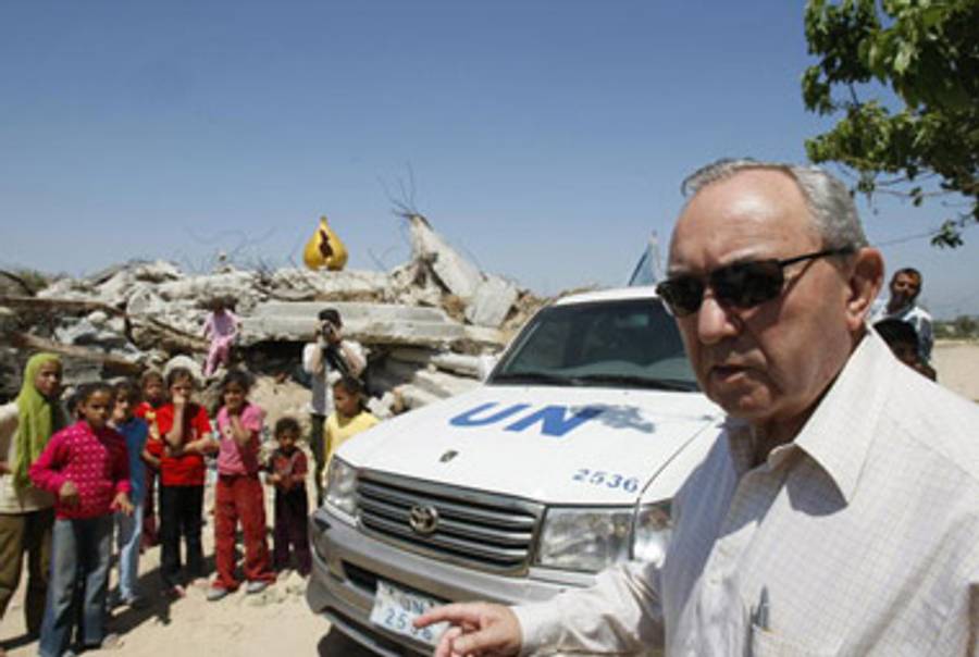 Goldstone visiting Gaza City in June.(Mohammed Abed/AFP/Getty Images)