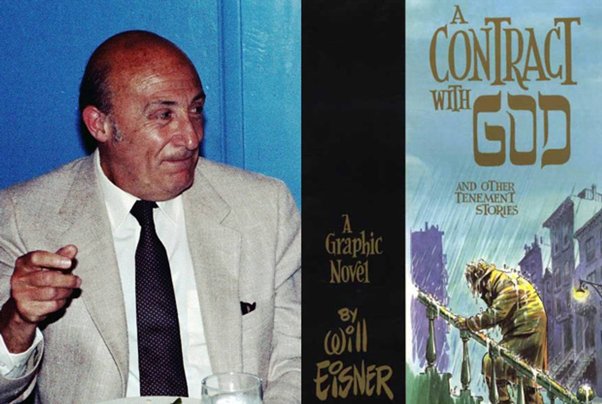 Will Eisner at the 1982 San Diego Comic Con; Cover of 'A Contract With God.' (Eisner photo by Alan Light)