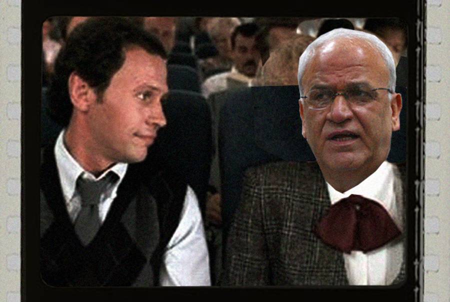 Harry and Saeb Erekat.(Rotten Tomatoes/Getty/Ye Olde Tablet Photoshoppe)