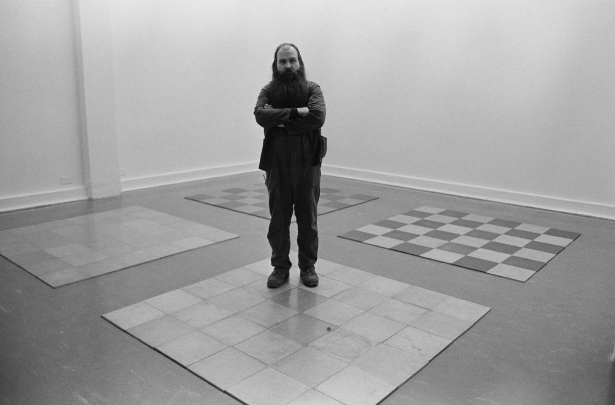 Carl Andre at the Whitechapel Gallery in London, 1978

