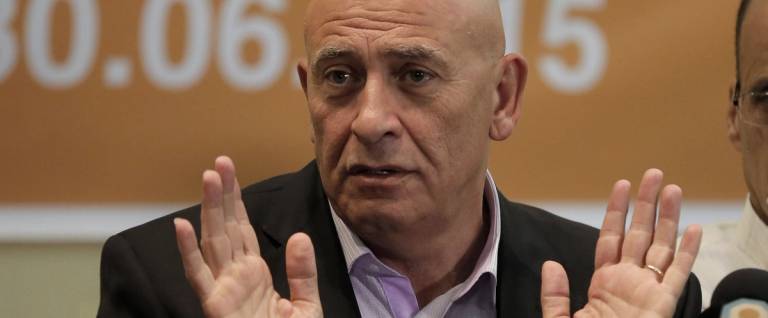 Arab-Israeli lawmaker Basel Ghattas speaks during a press conference in Nazareth on June 30, 2015. 