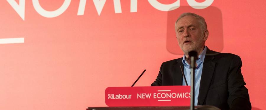 Labour Party leader Jeremy Corbyn speaks to an audience at a Labour Party conference on alternative models of ownership on February 10, 2018 in London, England. After the collapse of Carillion and the East Coast rail scandal, Labour Party leader Jeremy Corbyn and Shadow Chancellor John McDonnell both address a Labour conference on expanding public and democratic ownership in the economy.