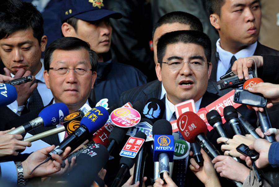 China's most famous philanthropist Chen Guangbiao speaks to the press before a charity event in the Taiwan city of Hsinchu on January 27, 2011. (PATRICK LIN/AFP/Getty Images)