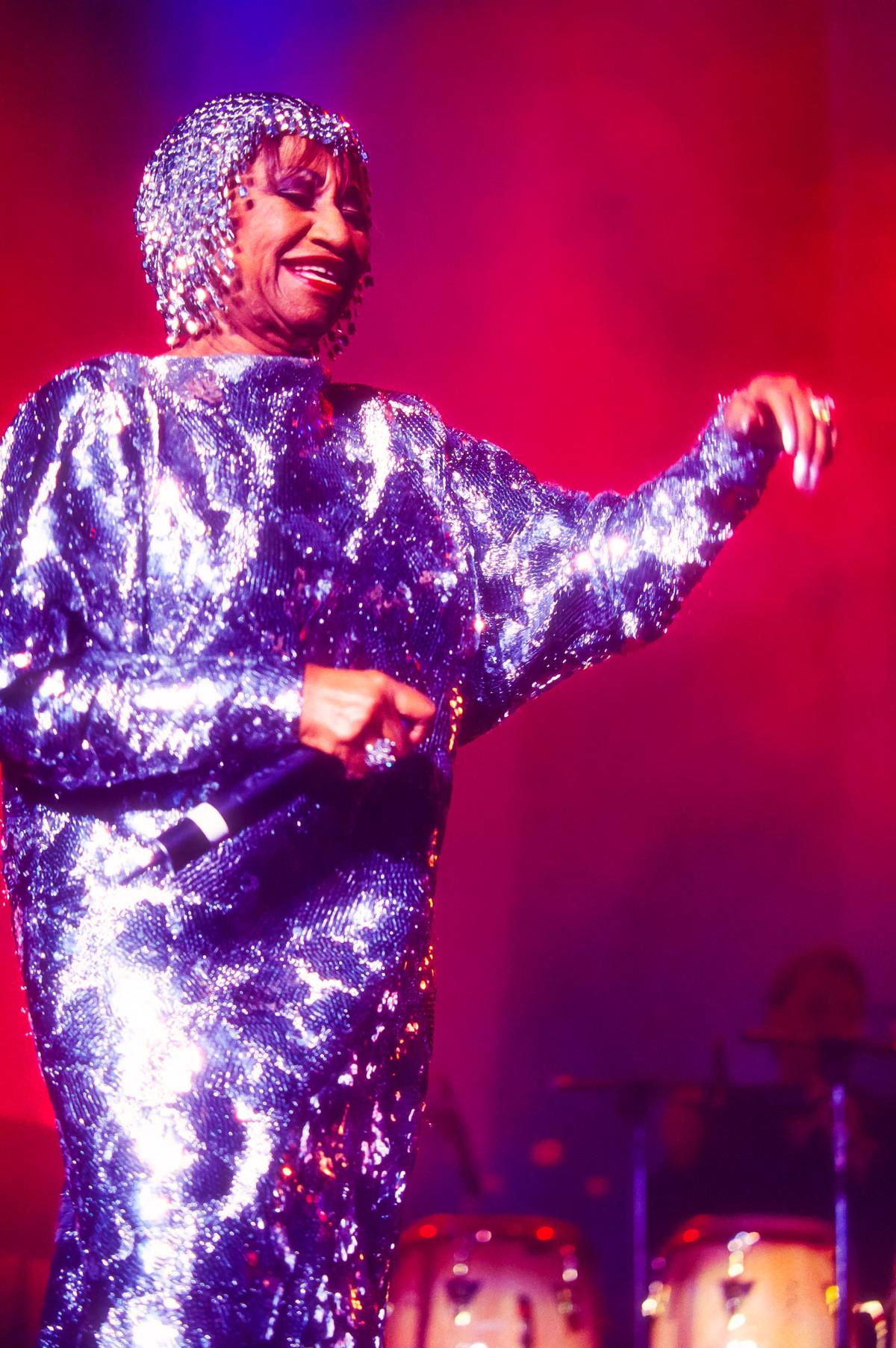 Celia Cruz performs with the Fania All-Stars at Madison Square Garden, 1999