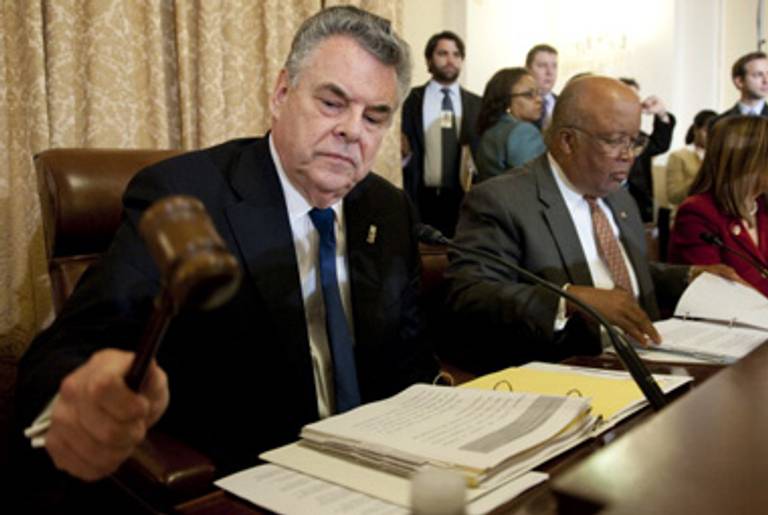 Rep. Peter King at his hearing today.(Saul Loeb/AFP/Getty Images)