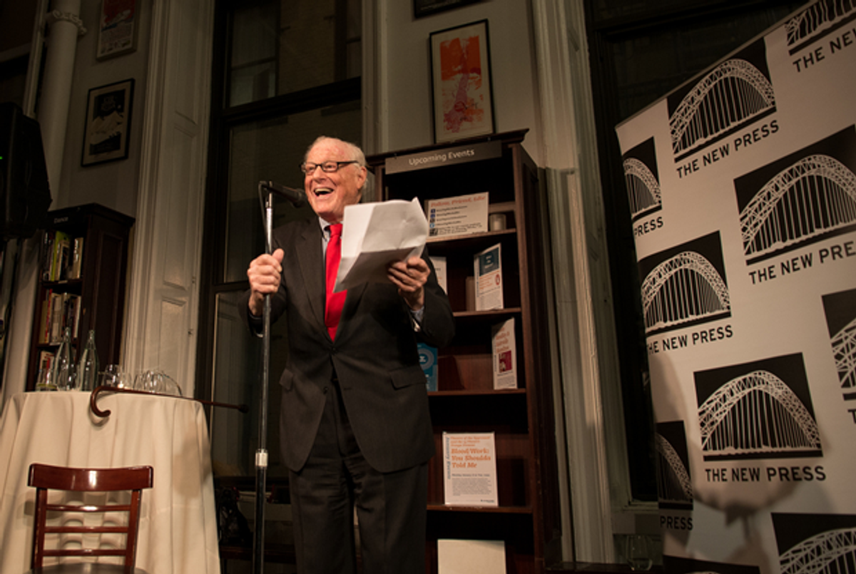 Robert L. Bernstein speaking at The New Press' 2014 cocktail event at Housing Works Bookstore Café.(Tiffany L. Clark)