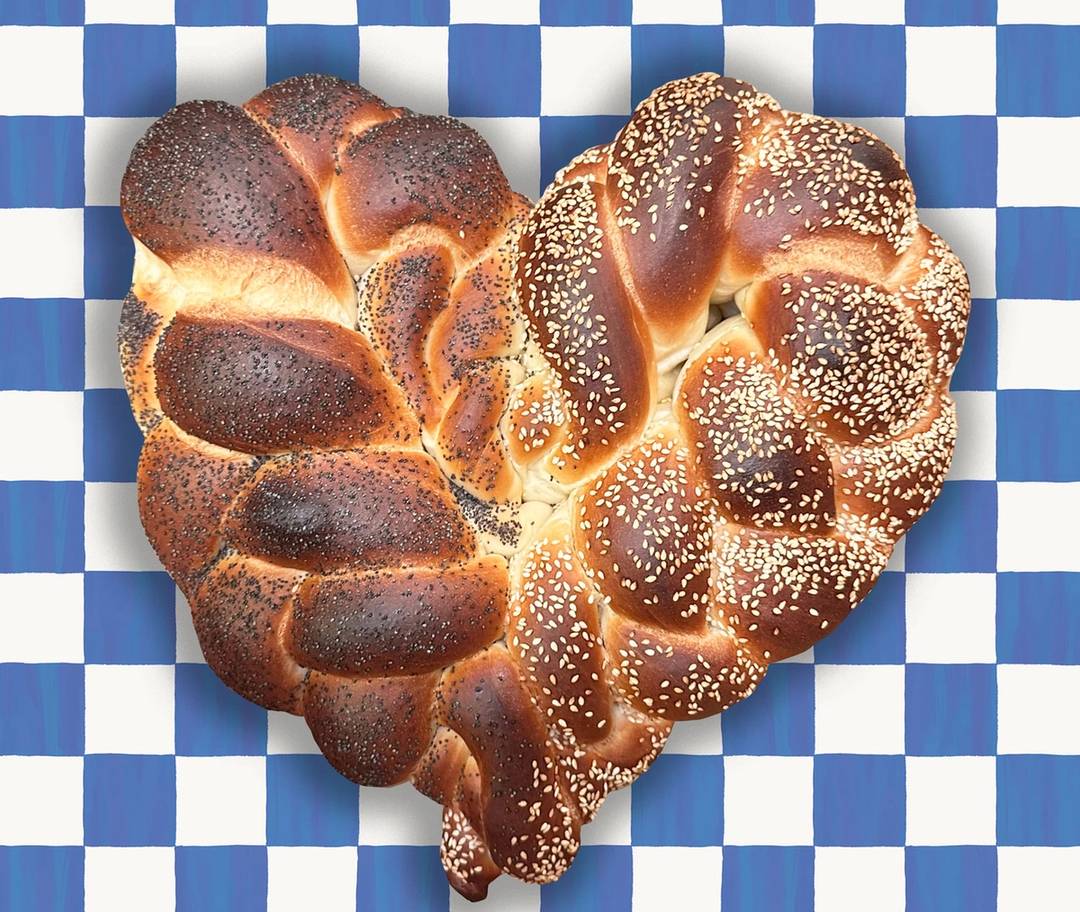 A heart-shaped challah from Breads Bakery in Manhattan