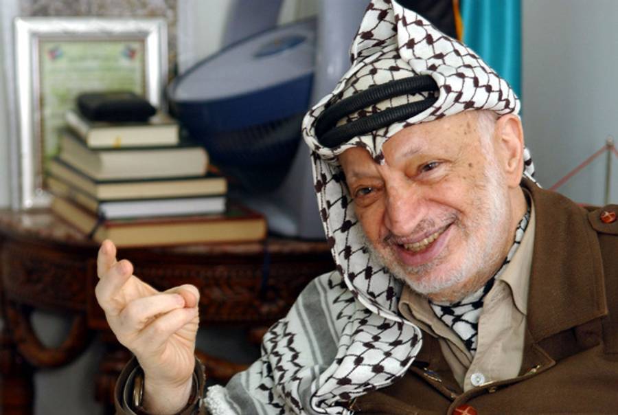 Yasser Arafat in 2004.(Hussein Hussein/PPO via Getty Images)