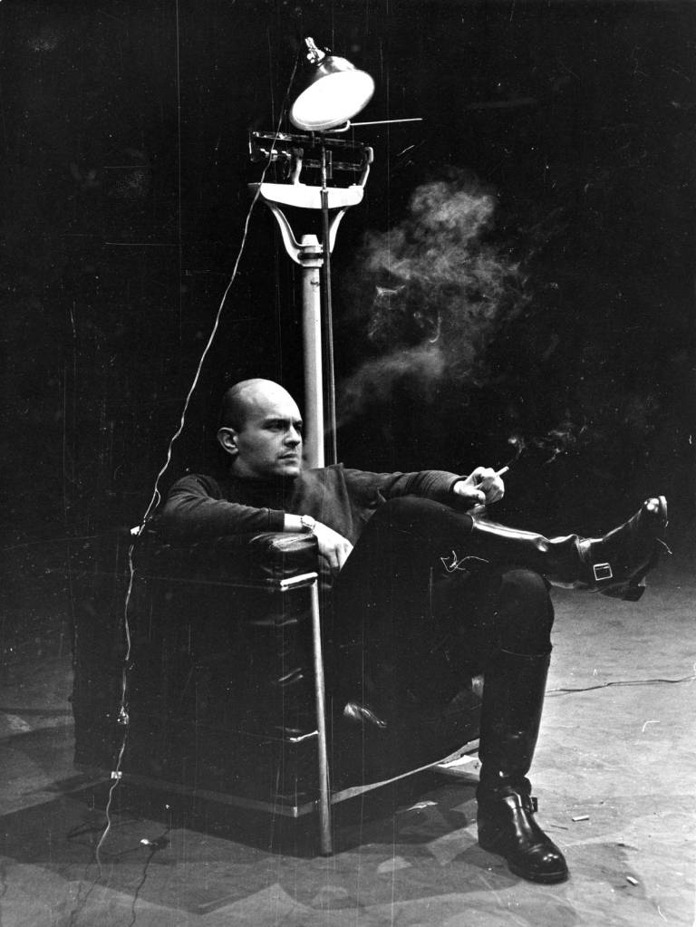 Jim Dine performs his ‘Natural History (The Dreams)’ happening at the First New York Theater Rally, New York, 1965