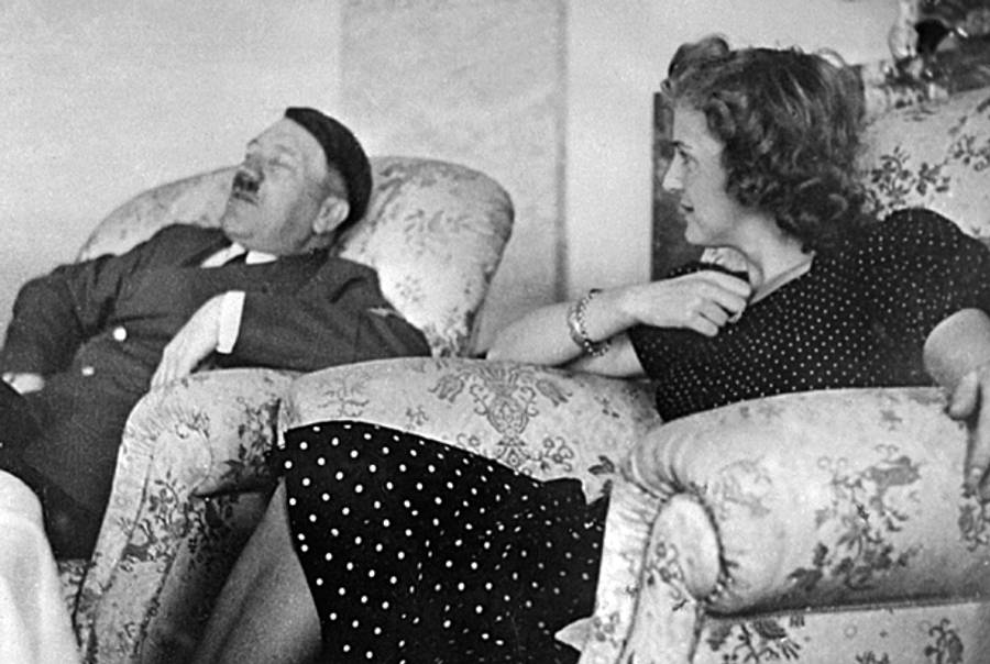 :Undated and unlocated picture of German Chancellor Adolf Hitler with his mistress Eva Braun. (AFP/Getty Images)