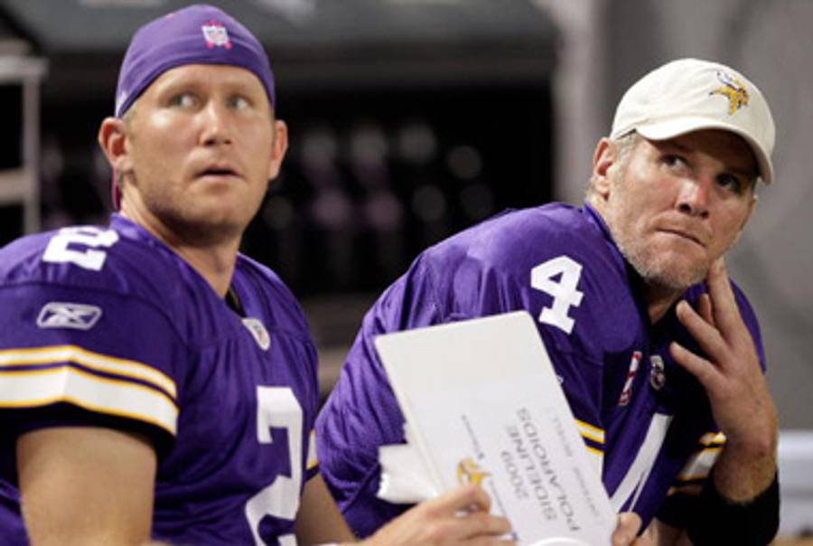Rosenfels (left) and Lord Favre (right).(Jamie Squire/Getty Images)