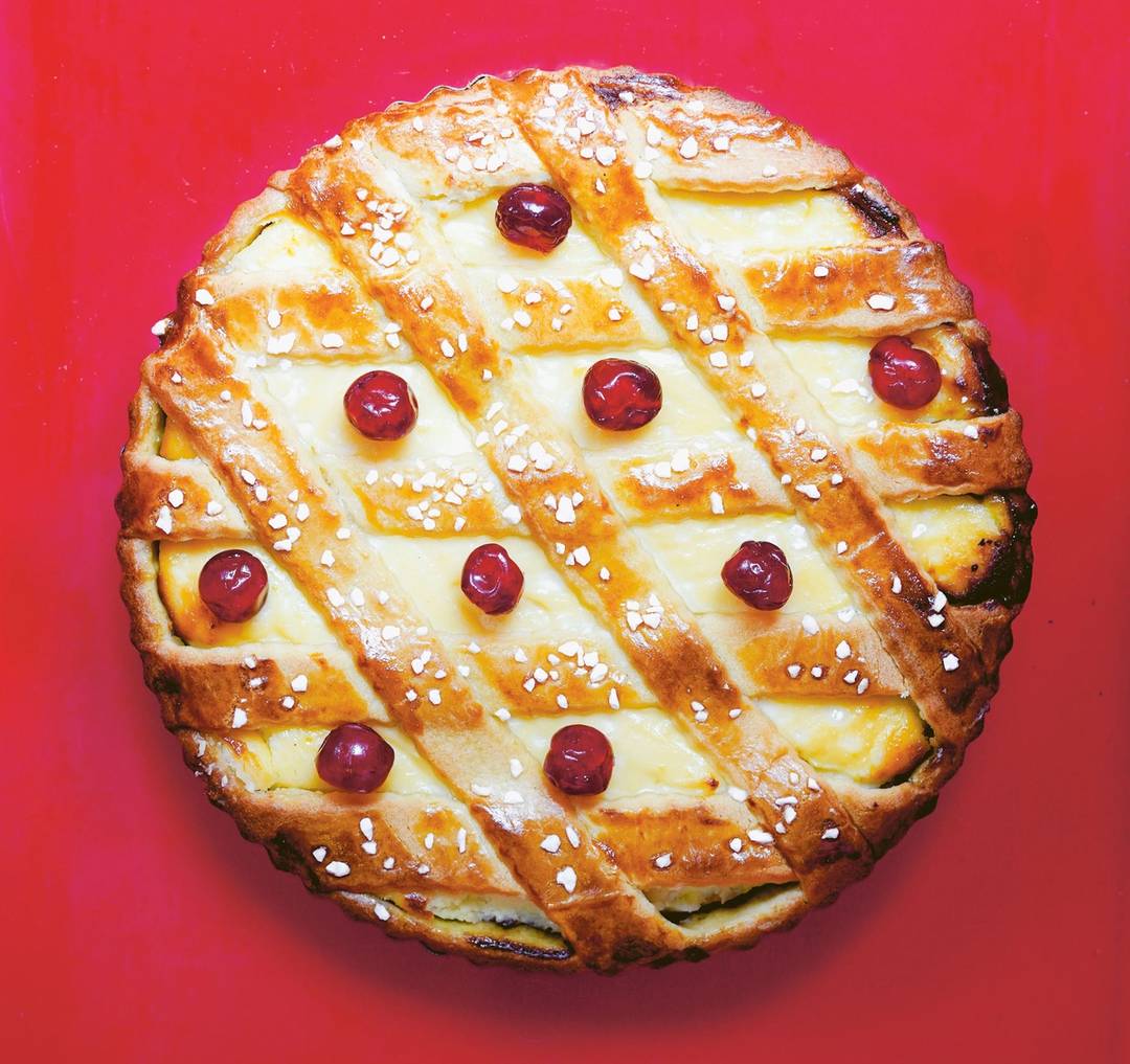 Roman Jewish Crostata Ricotta e Visciole - Ricotta and Sour Cherry Pie