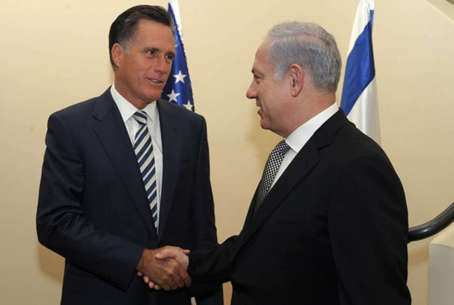 Mitt Romney and Prime Minister Netanyahu in early 2011.(Amos BenGershom/GPO via Getty Images)