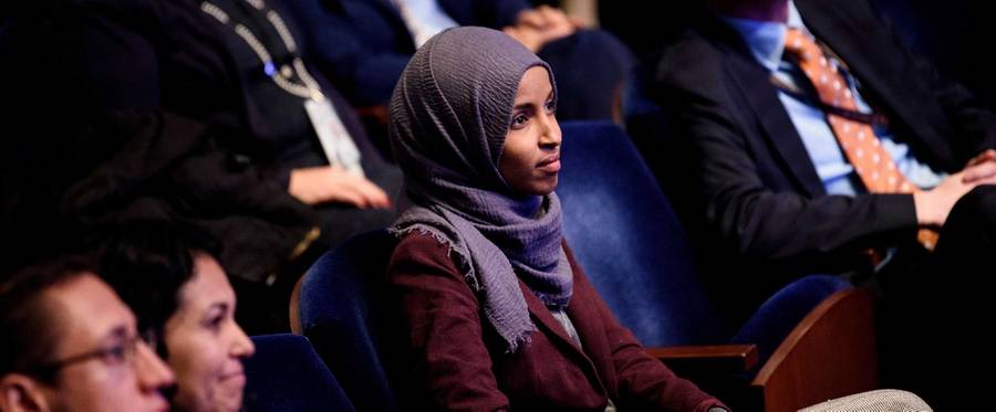Ilhan Omar at a House of Representatives member-elect welcome briefing on Capitol Hill, Nov. 15, 2018, in Washington, D.C.