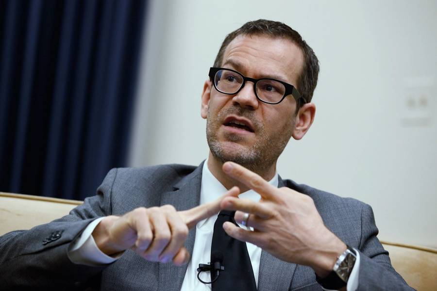 Former U.S. Deputy Assistant Defense Secretary for the Middle East Colin Kahl participates in a panel discussion about Iran’s nuclear program sponsored by the National Iranian American Council in Washington, D.C., on Feb. 21, 2012. Kahl said the Iranian supreme leader had not decided to start a full-fledged program to build nuclear weapons.