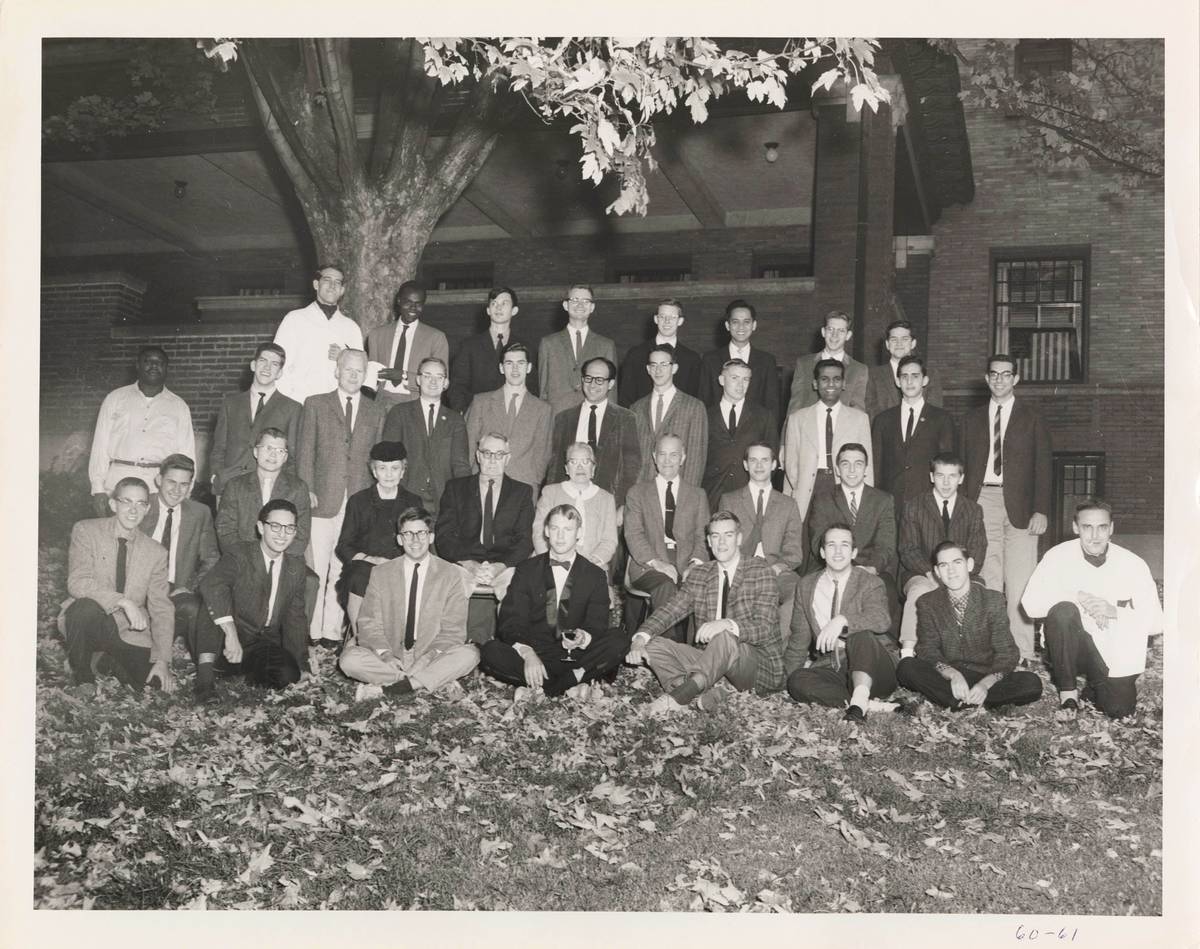 Telluride House members, 1960. Among those pictured are Frances Perkins, the House's first female resident
