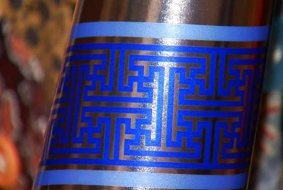 Walgreens' Hanukkah gift wrap, complete with swastika design. (NBC)