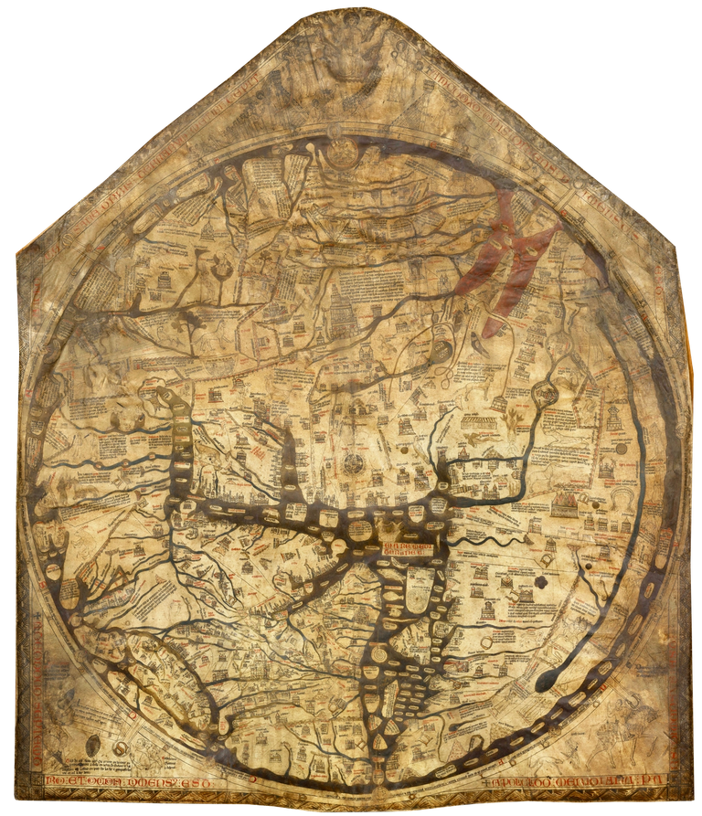 The Hereford Mappa Mundi is the largest medieval map known to exist