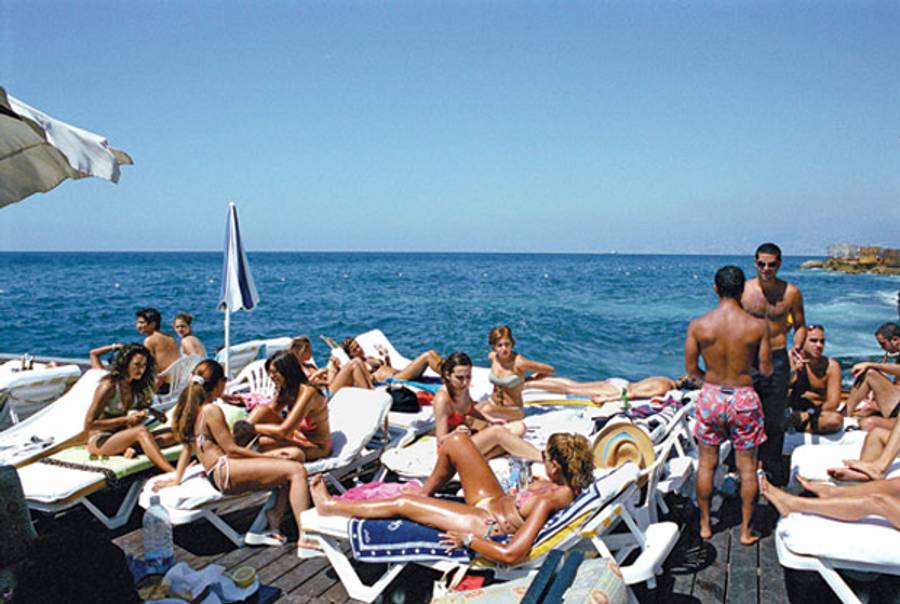 Beirut beachgoers.(Paul Blackmore/NY Mag)