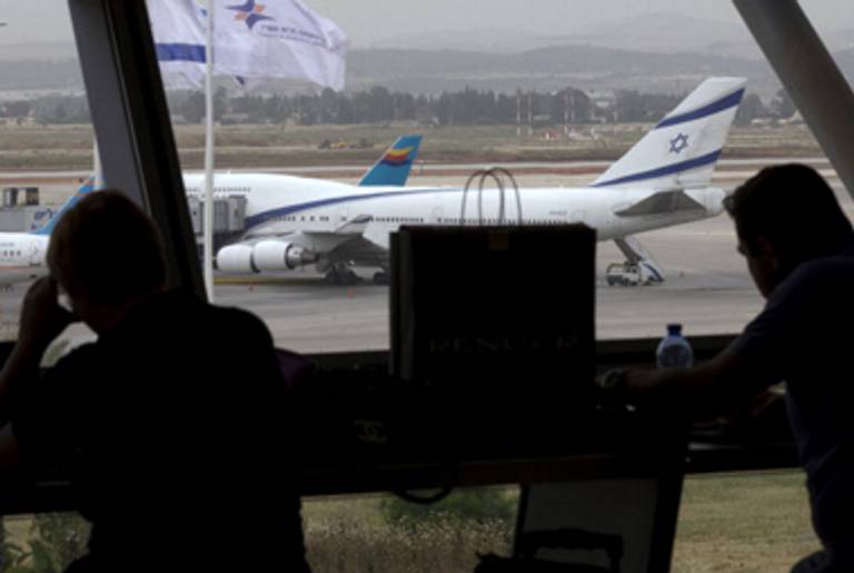 Passengers at Israel's Ben Gurion International Airport.(Jack Guez/AFP/Getty Images)