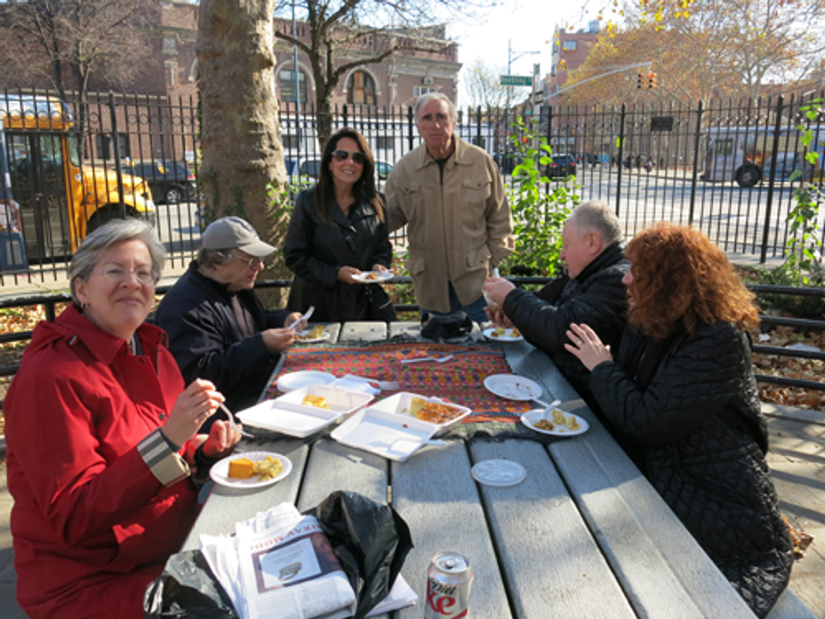 A picnic of appetizers in Williamsburg. (Photo: Myra Alperson)