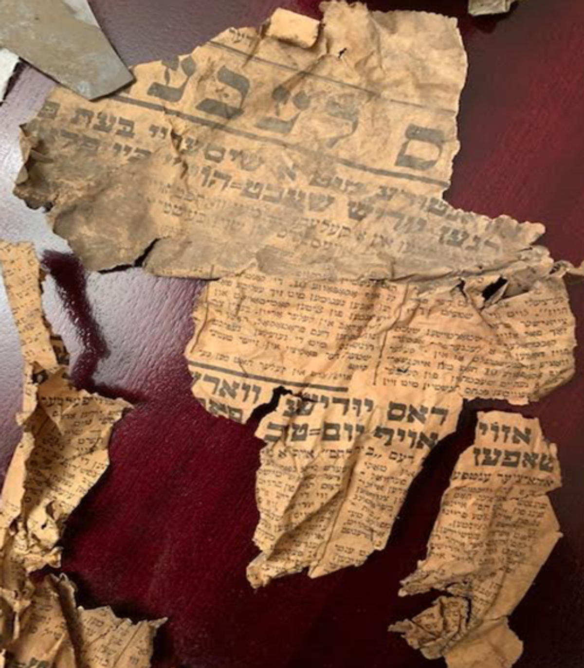 Remains of a Kanczuga Jewish newspaper