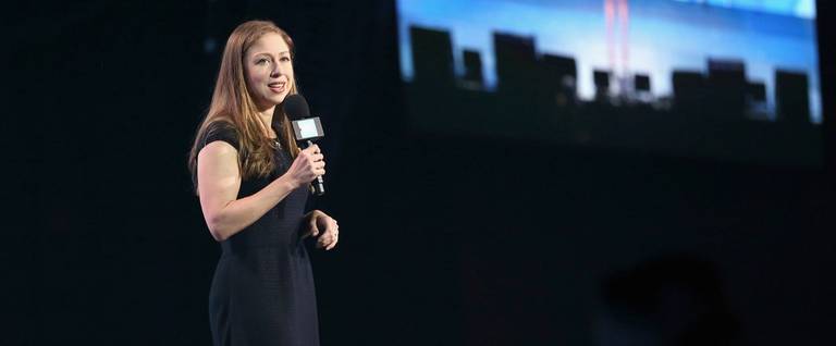 Chelsea Clinton speaks on stage at the WE Day UN at The Theater at Madison Square Garden on Sept. 20, 2017, in New York City.