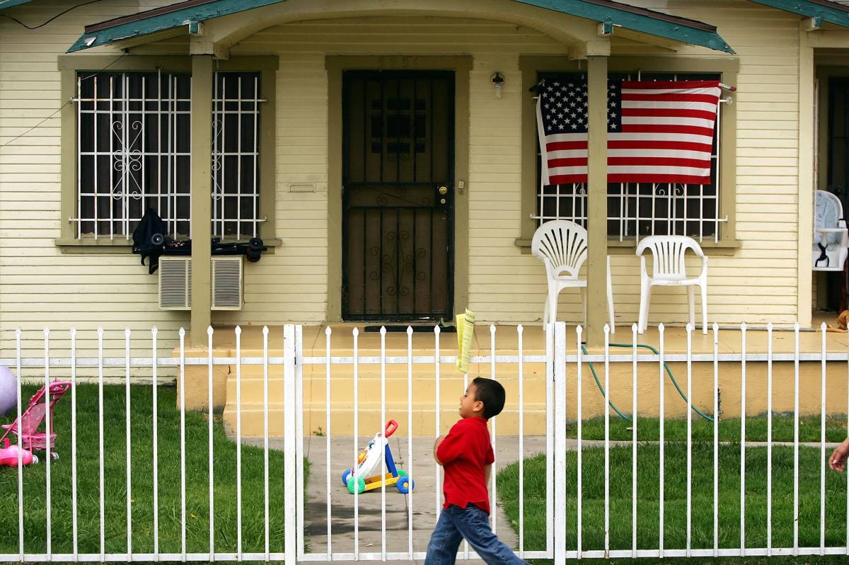 A single-family home in the Latino neighborhood of Maywood, in Los Angeles County
